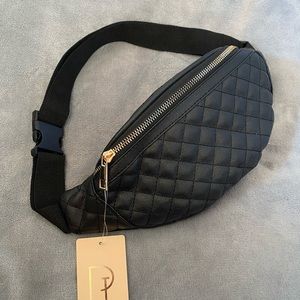 Black Quilted Fanny Pack